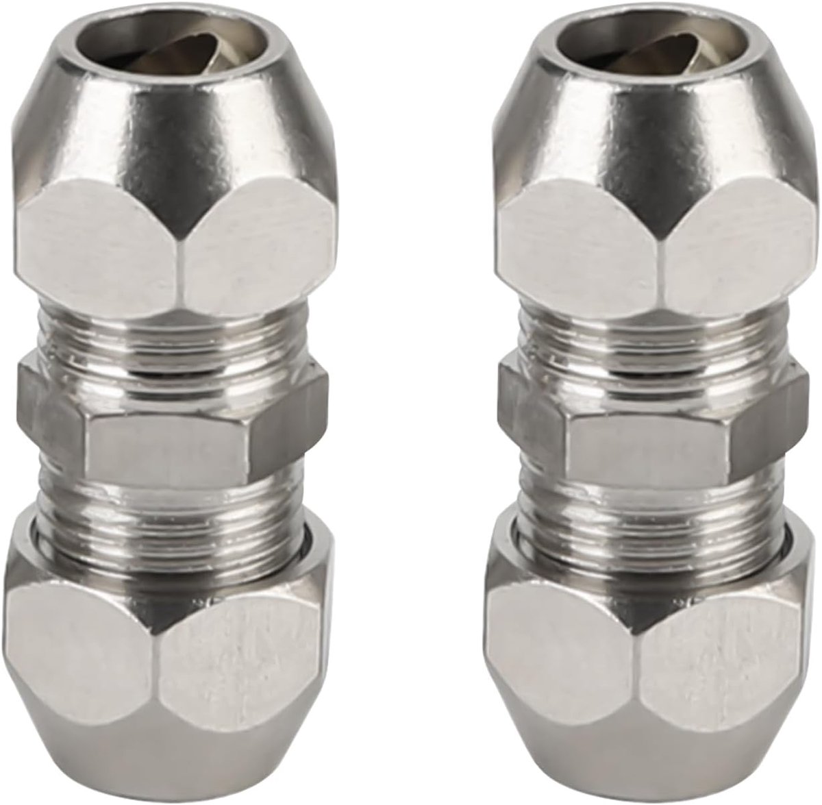2 stuks 8 mm klemringschroefverbinding, vernikkeld koper, pneumatische klemschroefverbinding voor airconditioning, luchtcompressoren, koperen buizen en buizen worden gebruikt