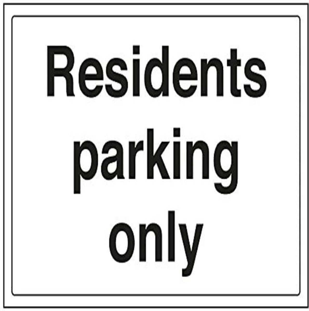 Inwoners Parking Only Parking Sign - 300mm x 200mm - 1mm Rigid Plastic