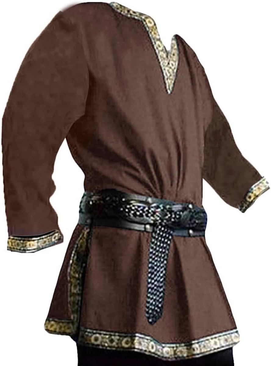 Middeleeuws kostuum voor heren, renaissance, piraten, Halloween, Viking, tuniek, ridder, cosplay, krijger, LARP-overhemden