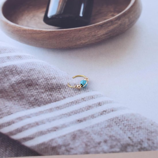 Turquoise neusring hoepel gouden neusring stud kleine neuspiercing kleine piercing neus hoepel neus piercing sieraden voor vrouwen — afbeelding 2