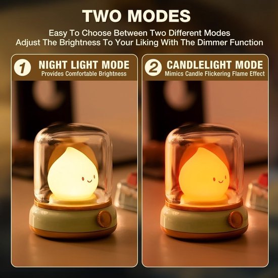 Oplaadbare Retro Olielamp Nachtlamp - Groene Flikkerende Vlam, Dimbare LED, Automatische Timer, Veilig voor Kinderen, Vintage Sfeerlicht en Decoratie — afbeelding 2