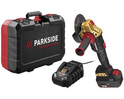 Parkside Performance Accu Haakse Slijper 20 V - Met accu 4 Ah en Snellader 4,5 A - Limited Edition - Uit de serie PARKSIDE PERFORMANCE - Slijpschijf: Ø125 mm - Accu: 4 Ah - Inclusief accu en lader