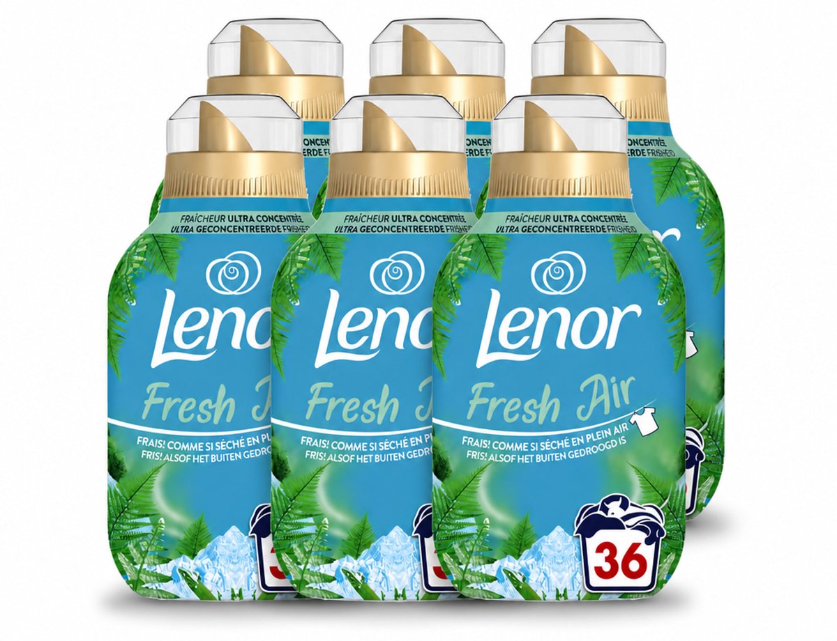 6 x Lenor - Wasverzachter - Fresh Air Noorderlicht - Ultra Geconcentreerd - 36 Wasbeurten - Voordeelverpakking - 6 stuks