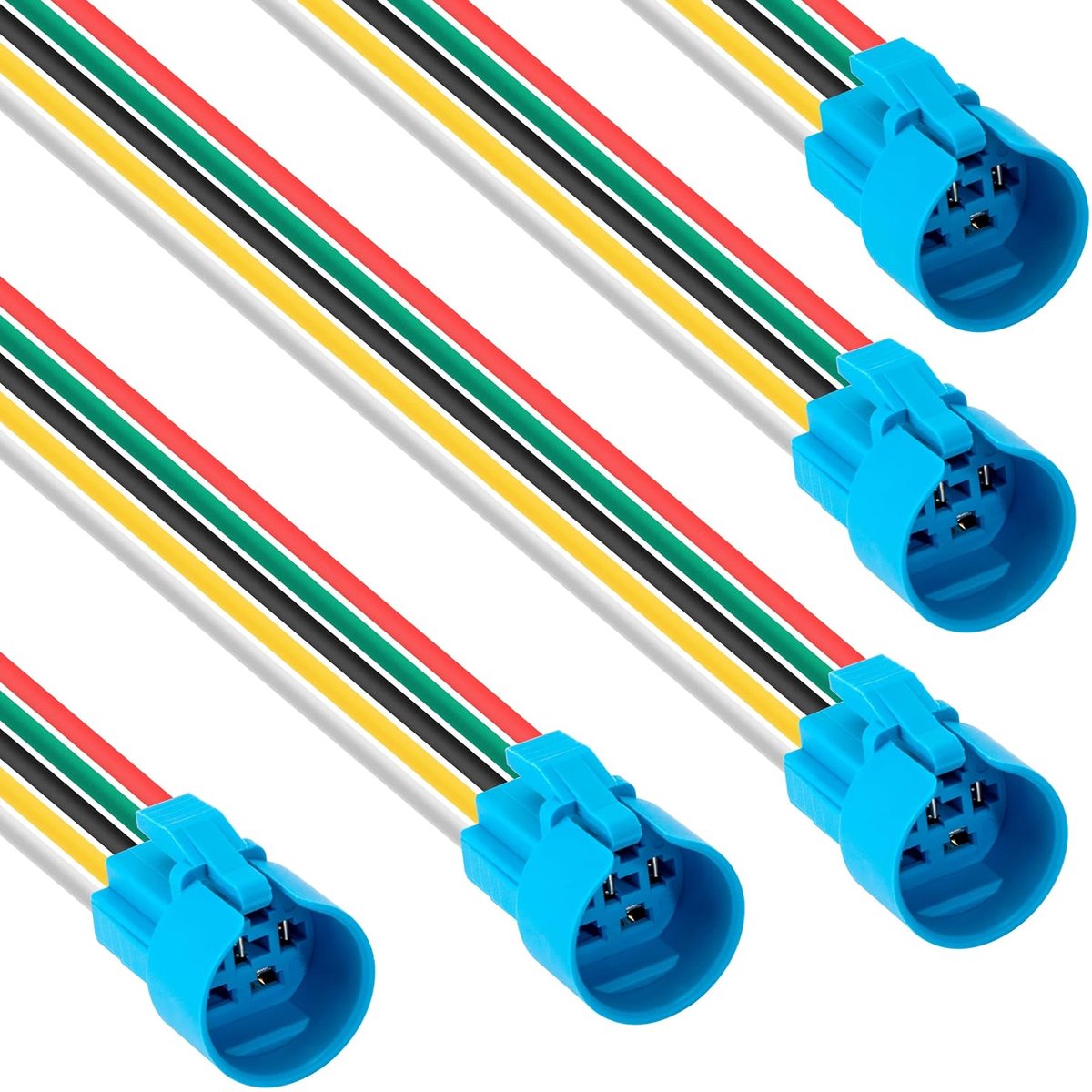 Kabelstekker met drukknopschakelaar, 19 mm, drukknop, aansluitkabel, 12 V/24 V, 3 A, waterdicht, drukschakelaar, 5-polig, 5 stuks