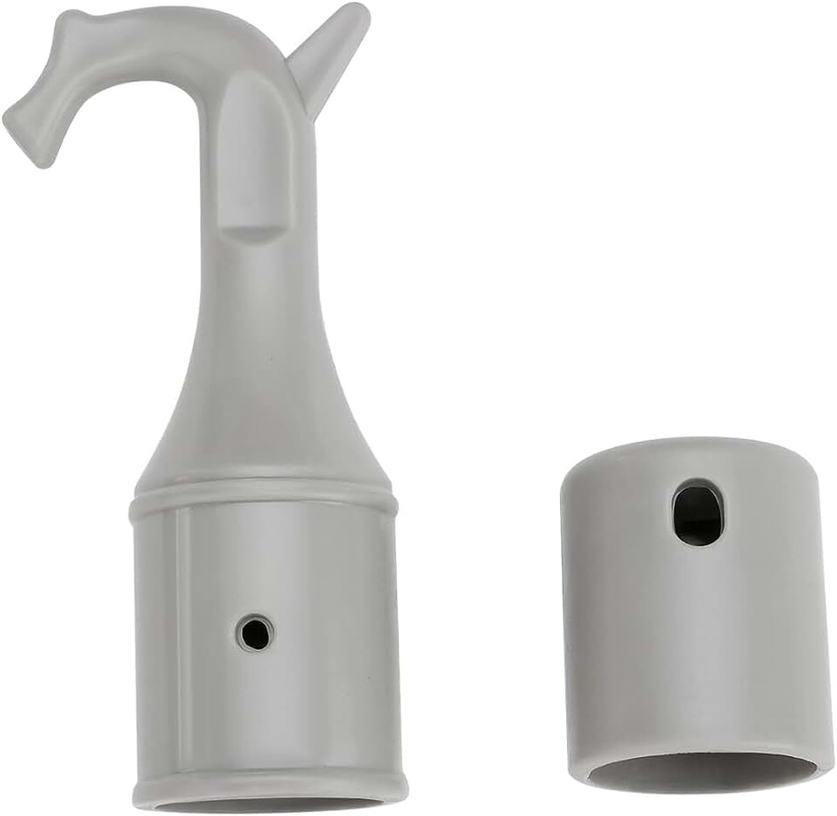 2 sets raamopenerstanghaak, 25 mm ID-raamopener staafhaak ABS-haak met antislip basis geschikt voor ramen zolderdeuren luchtverlichting kasten, grijs