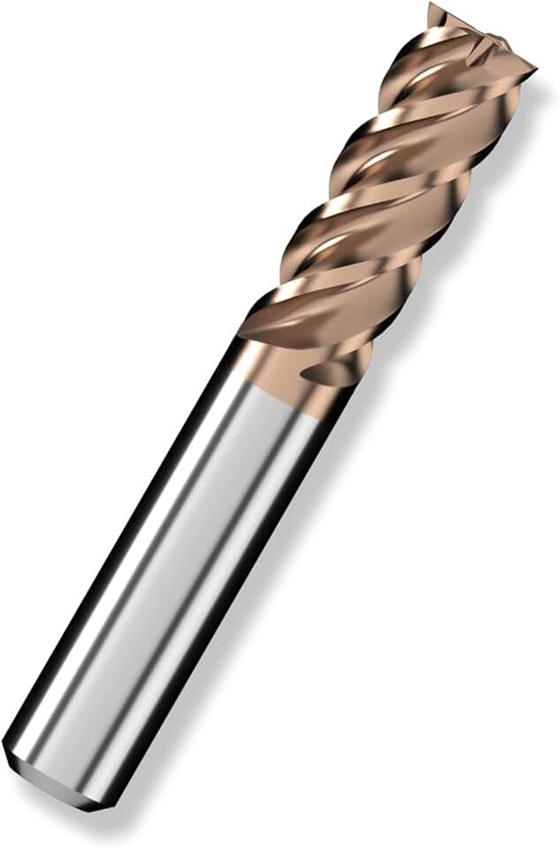 1 stuk hardmetalen schachtfrees, 12 mm vierkante frees, AlTiN-gecoat, 4 messen CNC spiraal-hardmetalen boren, lemmetlengte 30 mm x totale lengte 75 mm x schachtdiameter 12 mm, voor metaal en