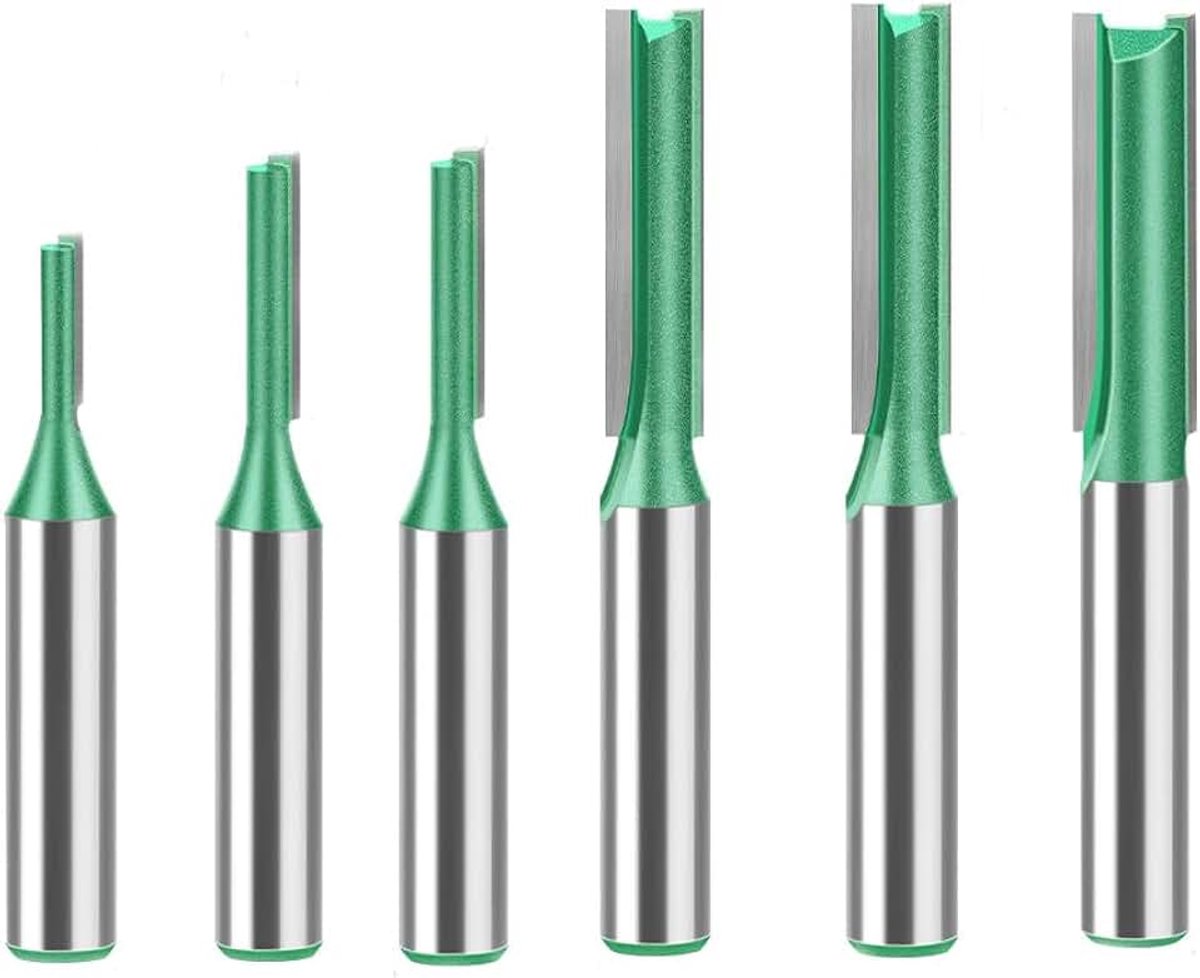 Groeffrees, 6 stuks, freesfrees voor houtbewerking, Ø 3 mm, 4 mm, 5 mm, 6 mm, 7 mm, 8 mm.