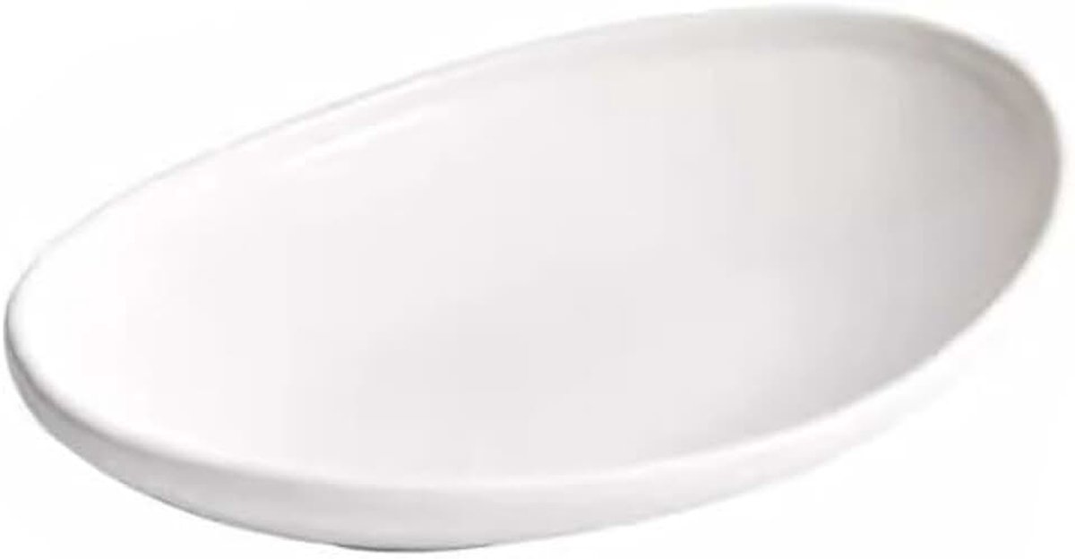 Borden Creatieve ovale dinerbord thuis witte saladeplaat keramische diepe plaat soepbord restaurant westerse voedselplaat Keukenplaten(Color:23cm)