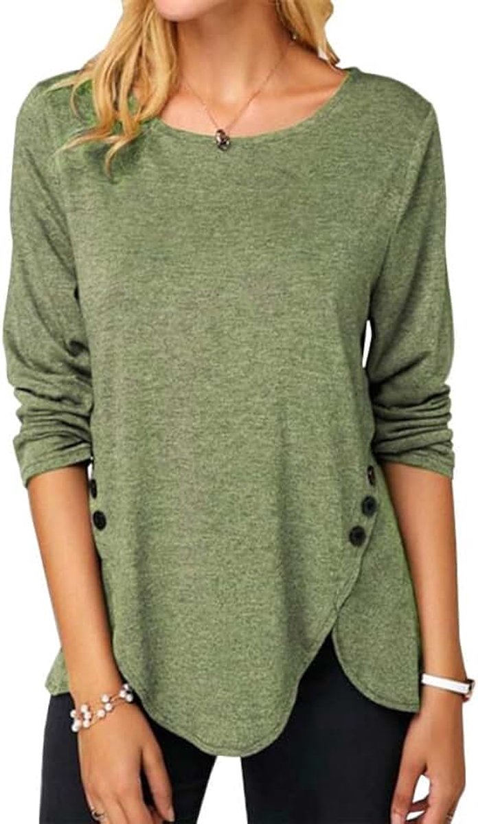 Runcati Dames Zomer T-shirts Groen, L, groen, L