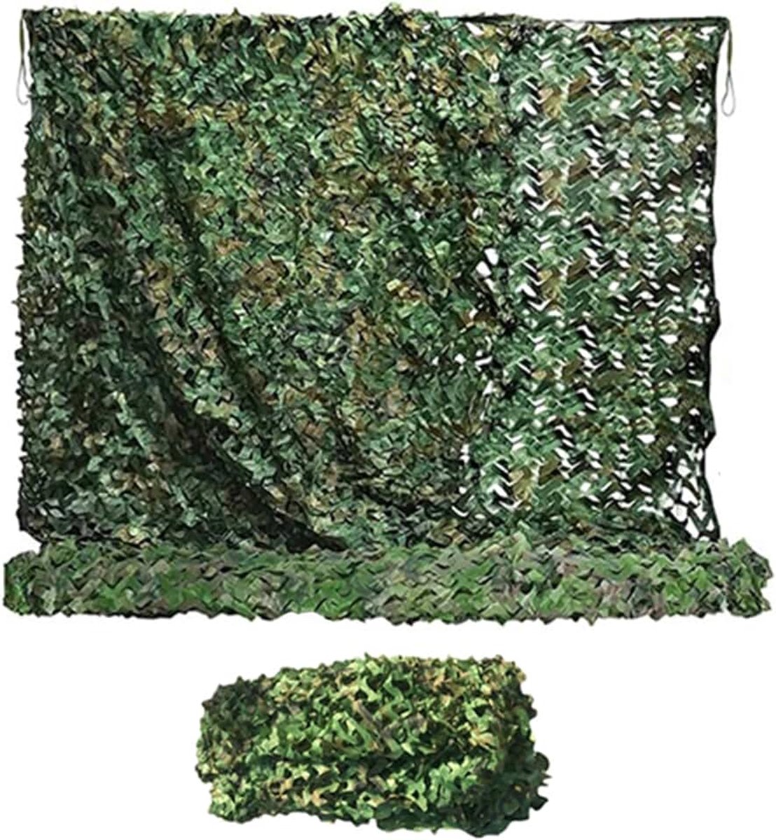 Camouflagenet, zonwering, tweelaags, met roosterstructuur, duurzaam, boslandschap, ter decoratie, zonwering, jacht, jaloezieën, camouflage, camping