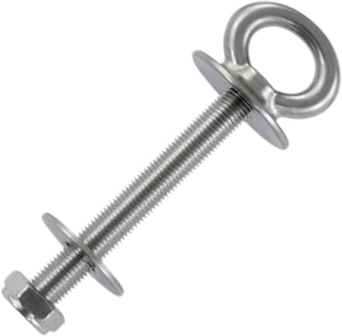 Oogbout met kraag 8X50 roestvrij staal A4 - ringbout met metrische schroefdraad, sluitring en moer - oogbout - NIRO, Nirosta, AISI 316