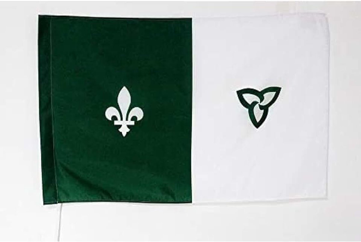 Vlag Frans-Ontarianen 90x60 cm Frans-Ontariaans Polyester 100D Mouw | Binnen en buiten decoratieve vlag dubbel gestikte naden en verstevigde randen met masttunnel 100D polyester