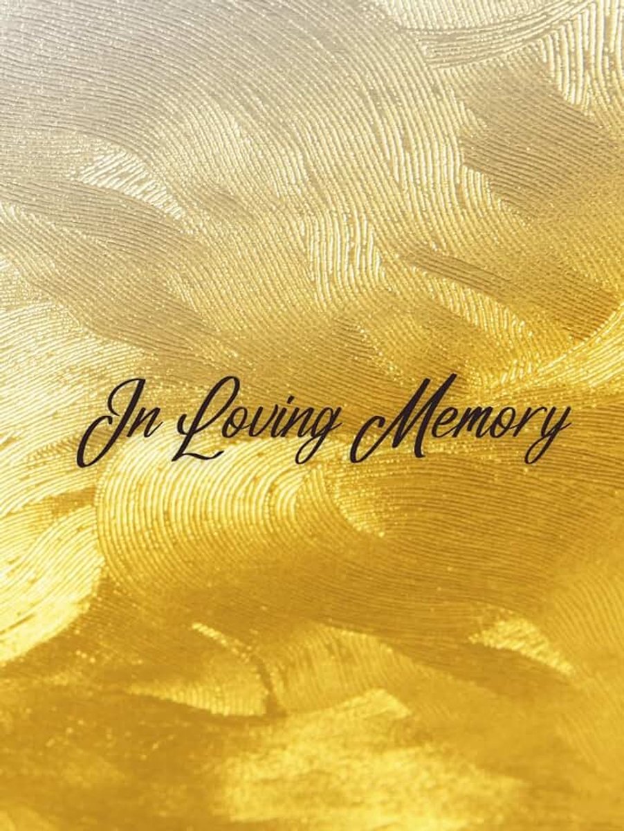 Book: Guest Book Gold, Funeral Guest Book For Memorial Service, Guest Sign In Book, In Loving Memory, Golden Brush Strokes Cover Art