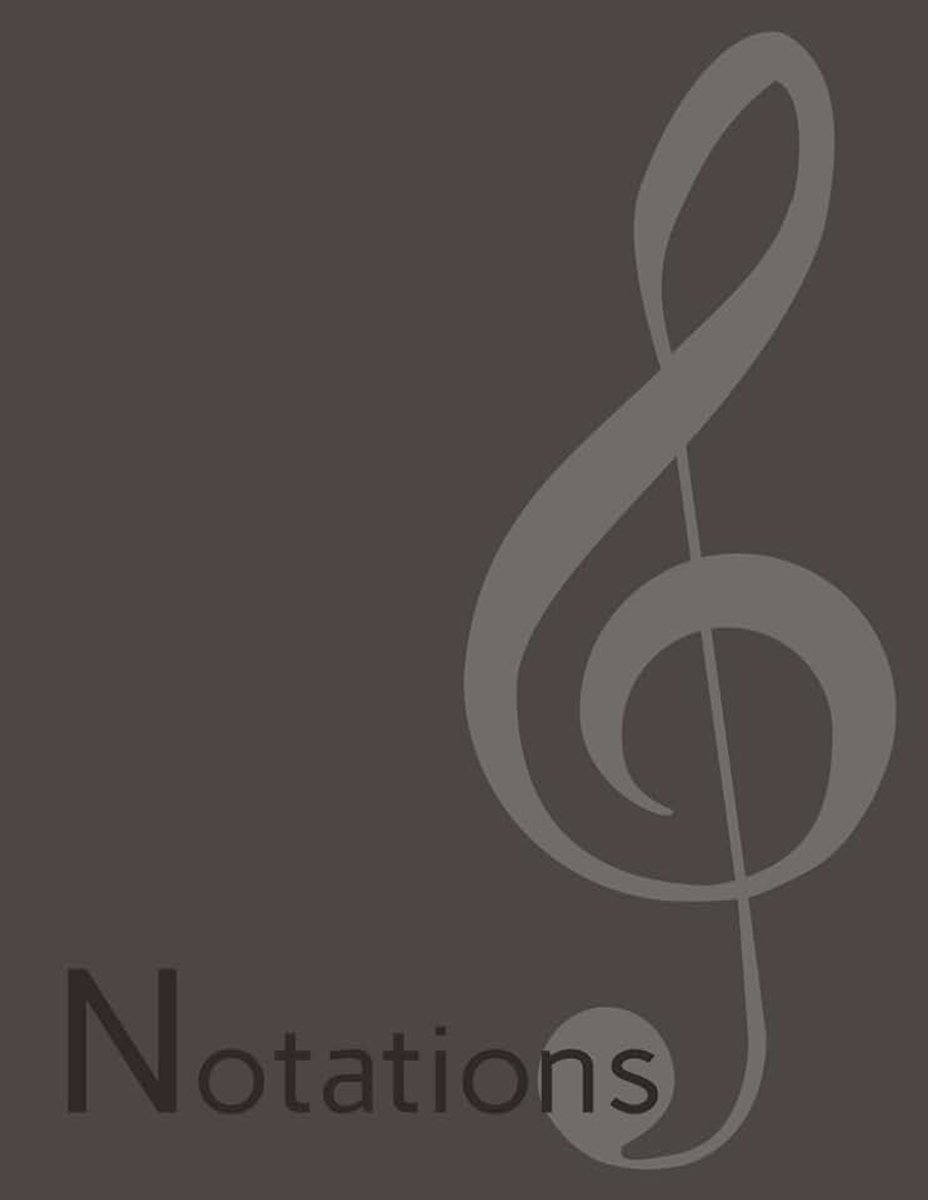 Music Notations: Grey Music Writing Manuscript Paper Notebook | 100 Pages Blank Wide Staff Pages | Paperback | 8.5x11 inches | Numbered Pages