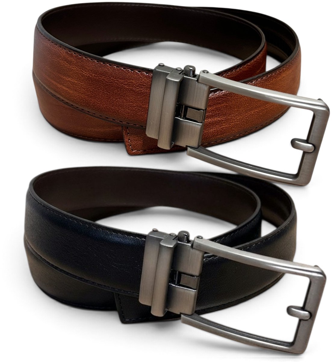 Luxe Automatische Riemen Set – 2-Pack - riem heren - mannen riem - 3.5 cm breed - 115