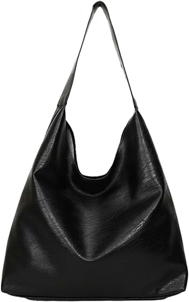 Shopper handtas schoudertas PU lederen Tote Vintage Hobo grote handtas zwarte handtas Big Bag Crossbody Bag dames brede riem hangen voor werk school shopper casual dagelijks
