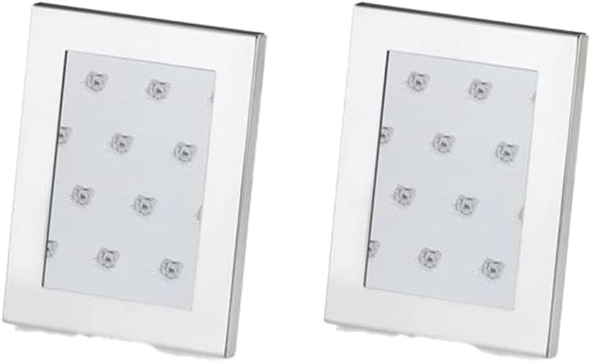 Set van 2 fotolijsten glad gepolijst geschikt voor foto's 5 x 8 cm, verzilverd aanslagvrij