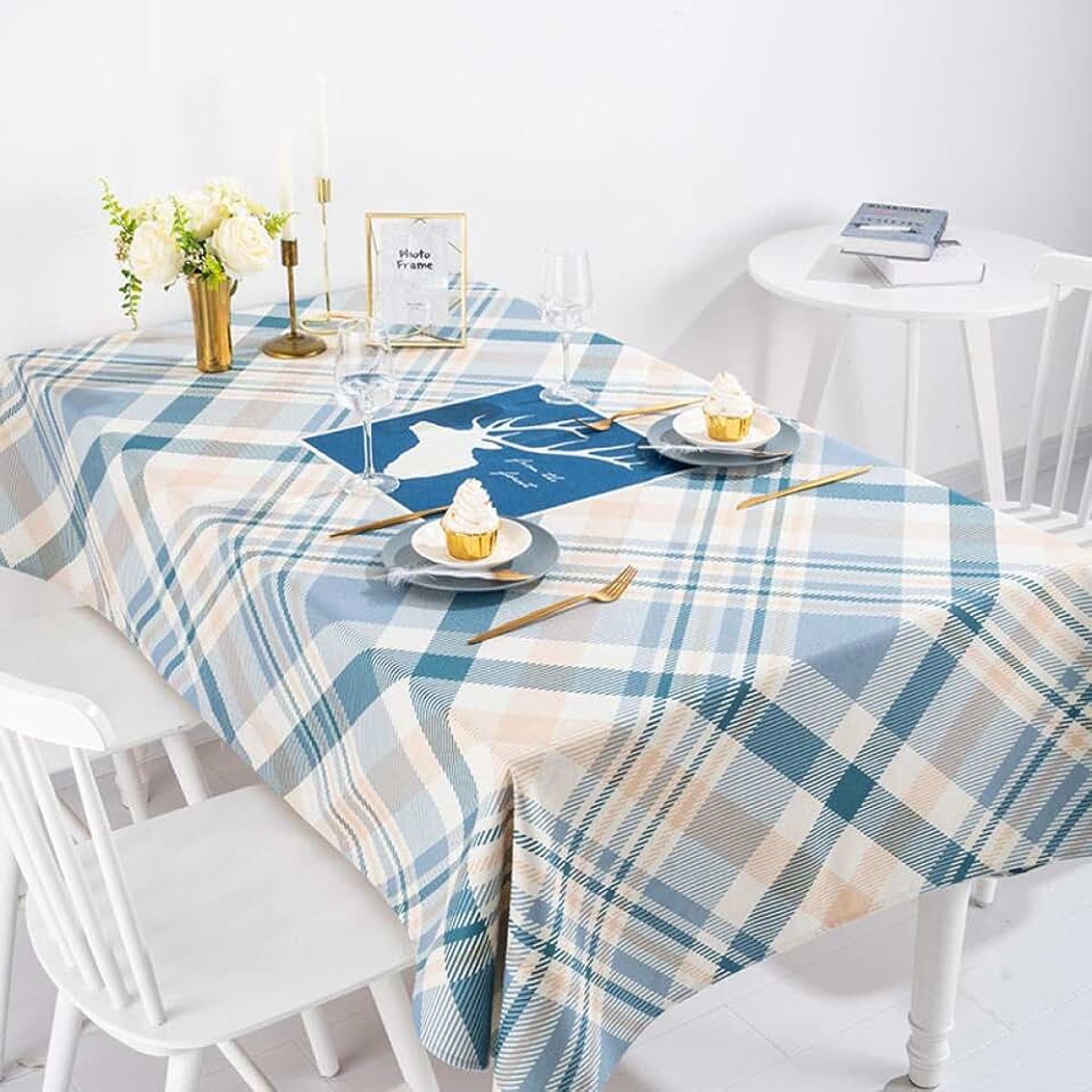 Nordic eenvoudige ins tafel katoen en linnen verse doek salontafel ronde tafelkleed bureau tafelkleed