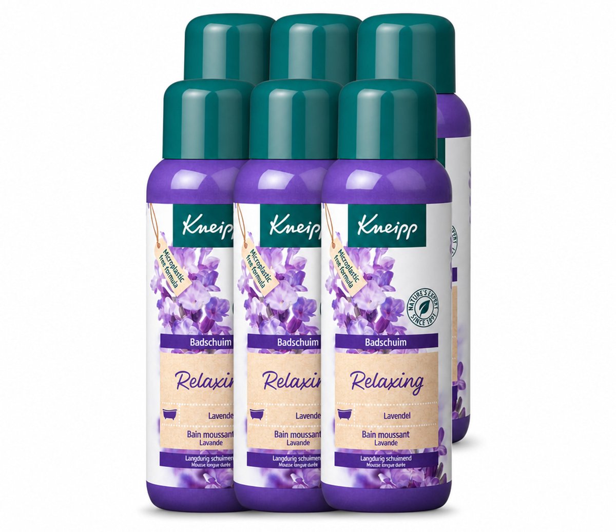 6 x Kneipp - Badschuim - Lavendel - Bloemige geur - 400 ml - Voordeelverpakking - 6 stuks