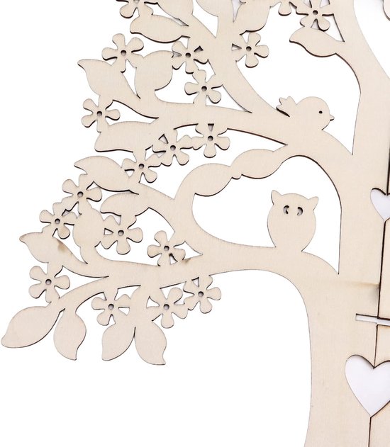 Gastenboek, Wood Desired Tree Handgemaakte Handwerk, Persoonlijk Handtekeningbord voor Bruiloften, Feesten, Verjaardagen — afbeelding 4