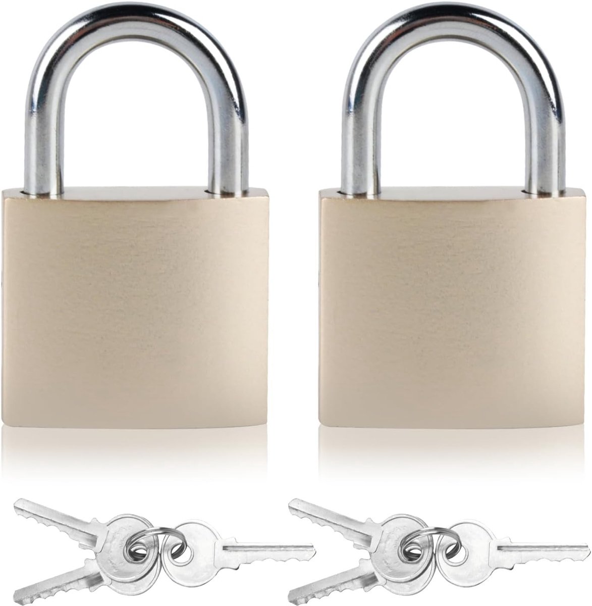 Set van 2 Hangsloten met Sleutels, Weerbestendig en Veilig voor Buitengebruik, Ideaal voor Lockers, Kasten en Garages, 38mm Metaal