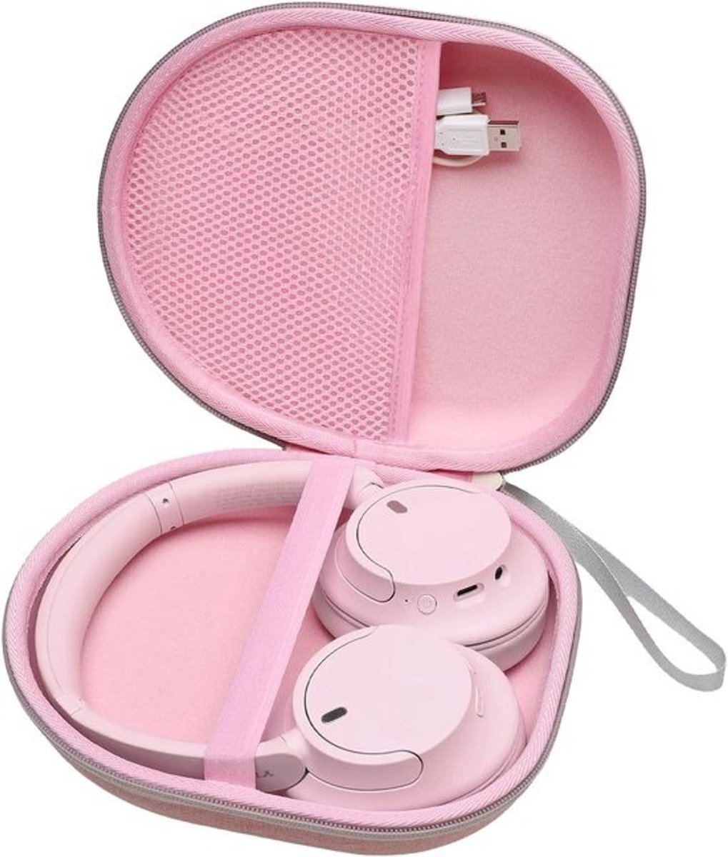Hardcase hoofdtelefoonetui - Sony WH-CH720N, WH-1000XM6 en WH-1000XM5 - roze