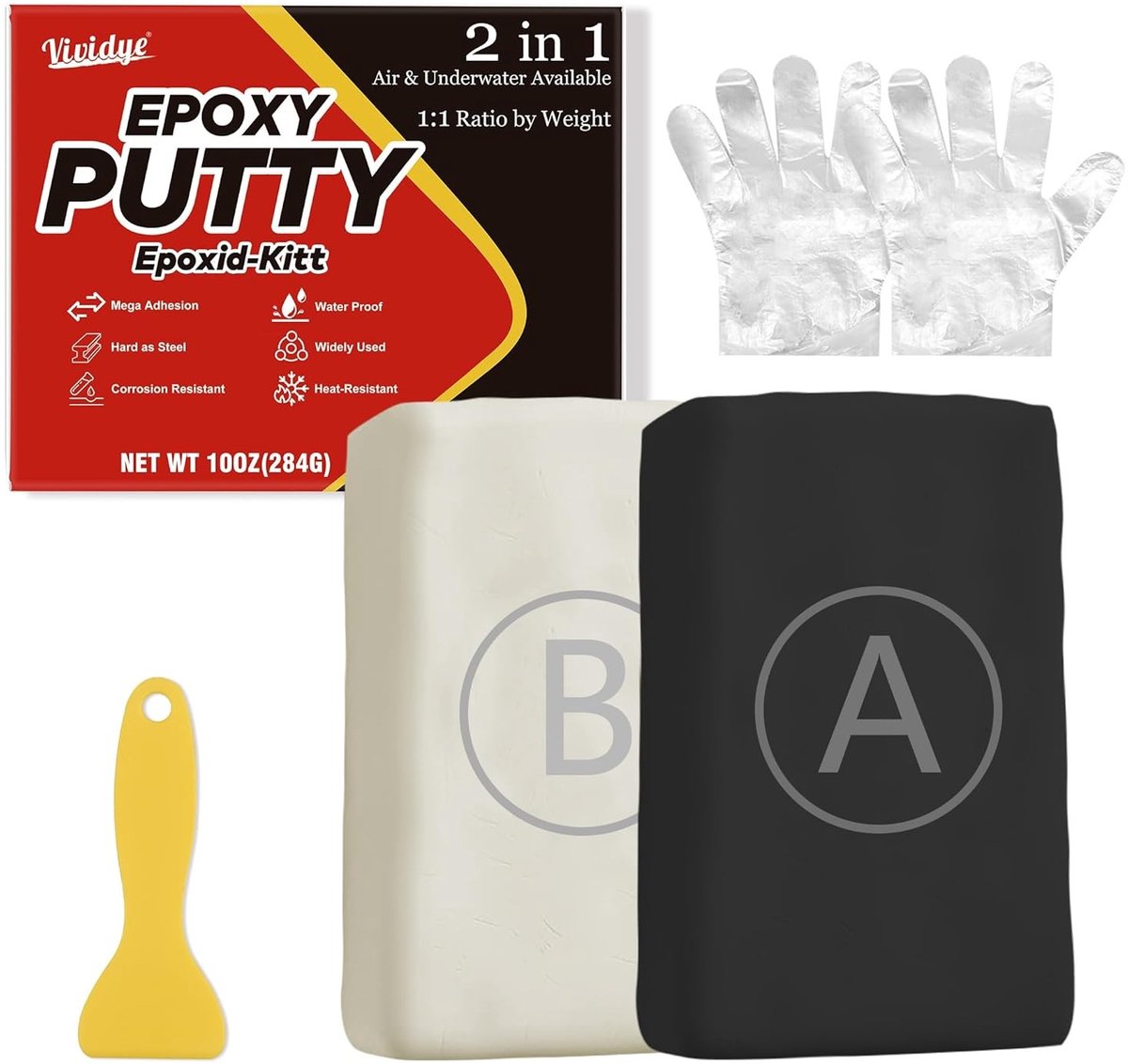 Emaille reparatieset - Zwart - 280 g - 2-componenten Epoxyklei voor Universele Reparaties