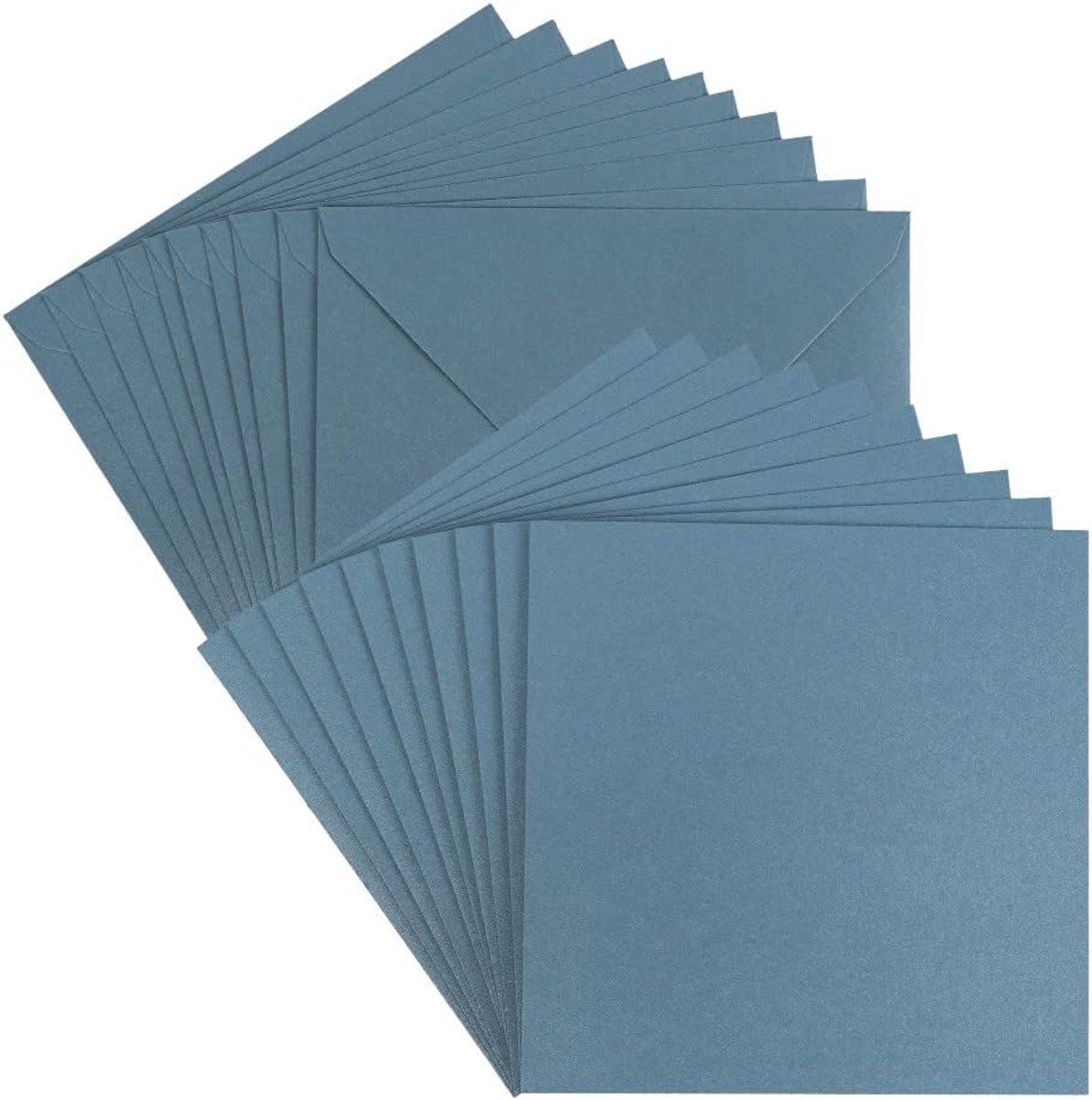 Wenskaartenset | parelmoer afwerking | 10 kaarten ca. 250 g/m² + 10 enveloppen ca. 120 g/m² (duifblauw, 16 x 16 cm)