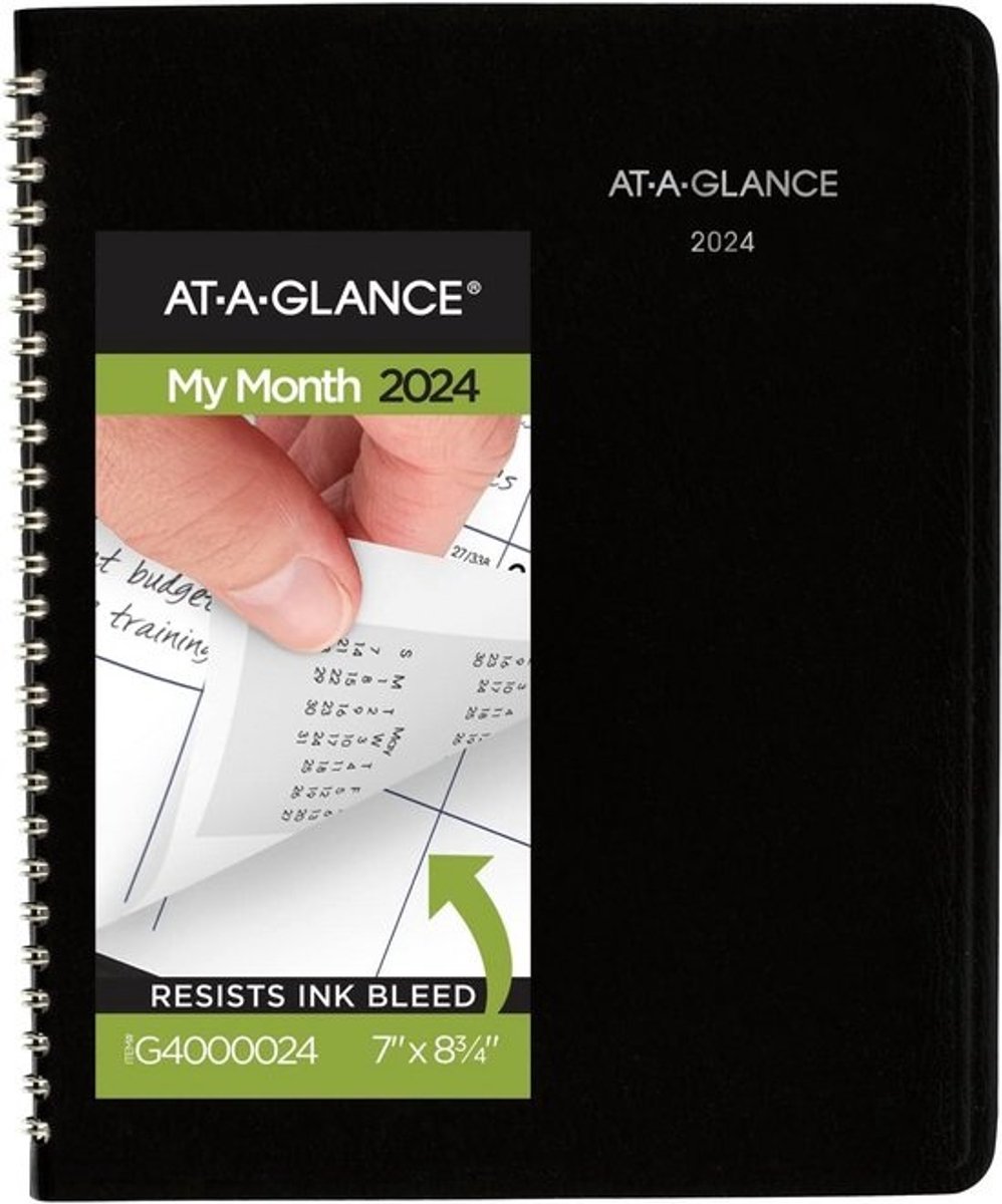 Maandplanner 2024, 7" x 8-3/4", Medium, Zwart