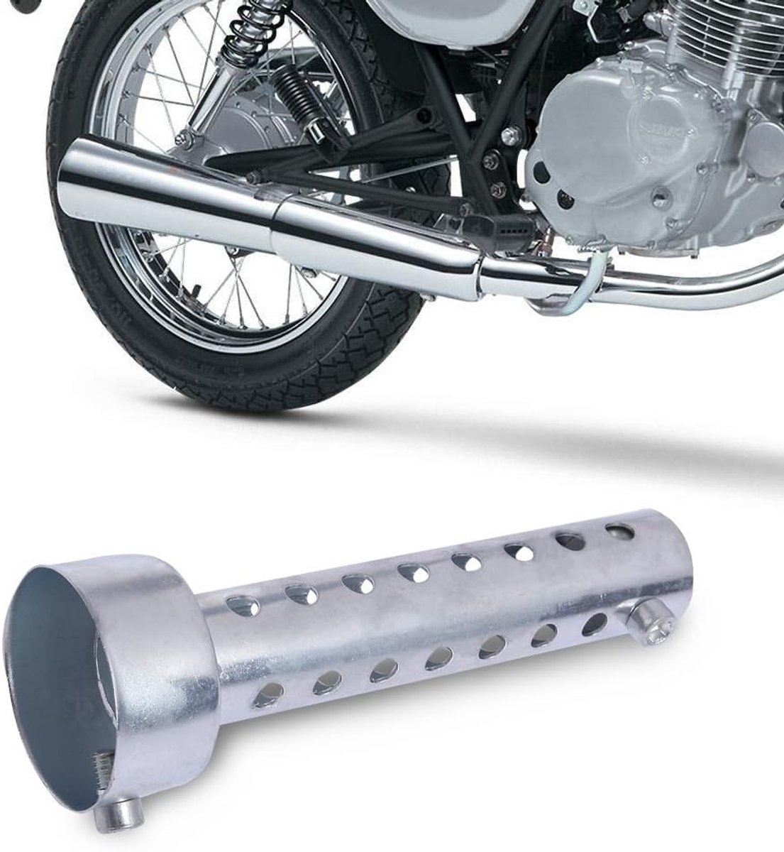Geluiddemper motoruitlaat universele baffle insert zilver(45mm) 1 stuks