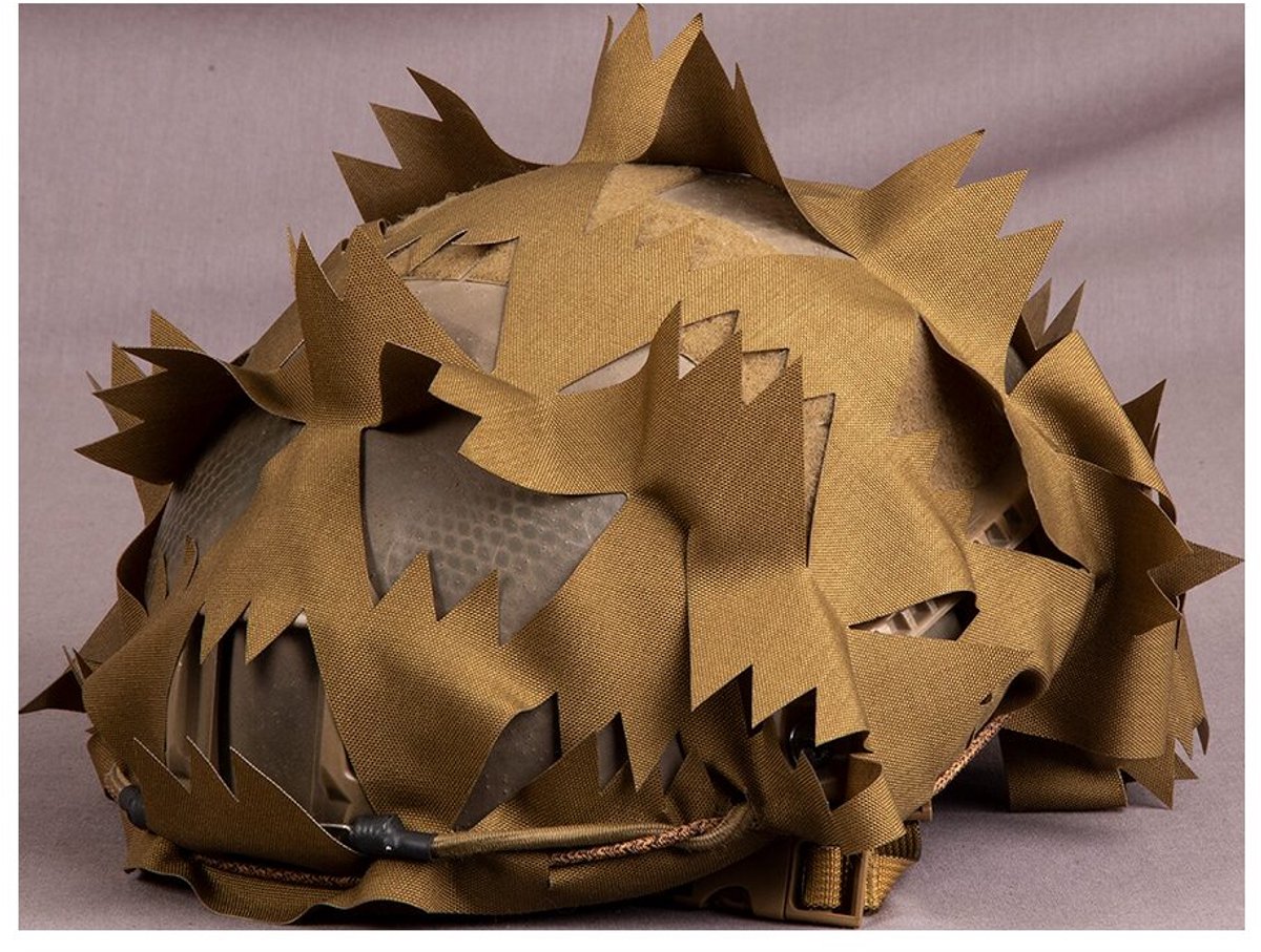 Savotta Helmet Camo Scrim Bruin - 3D camouflagehoes voor helm, 500D CORDURA
