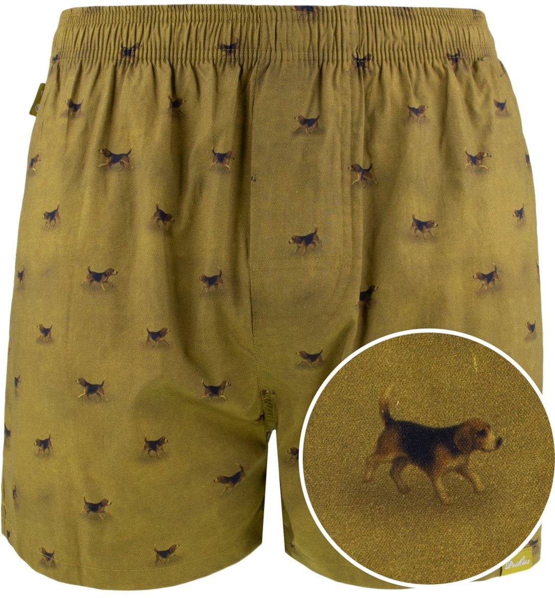 Pockies heren wijde boxershort beagle groen