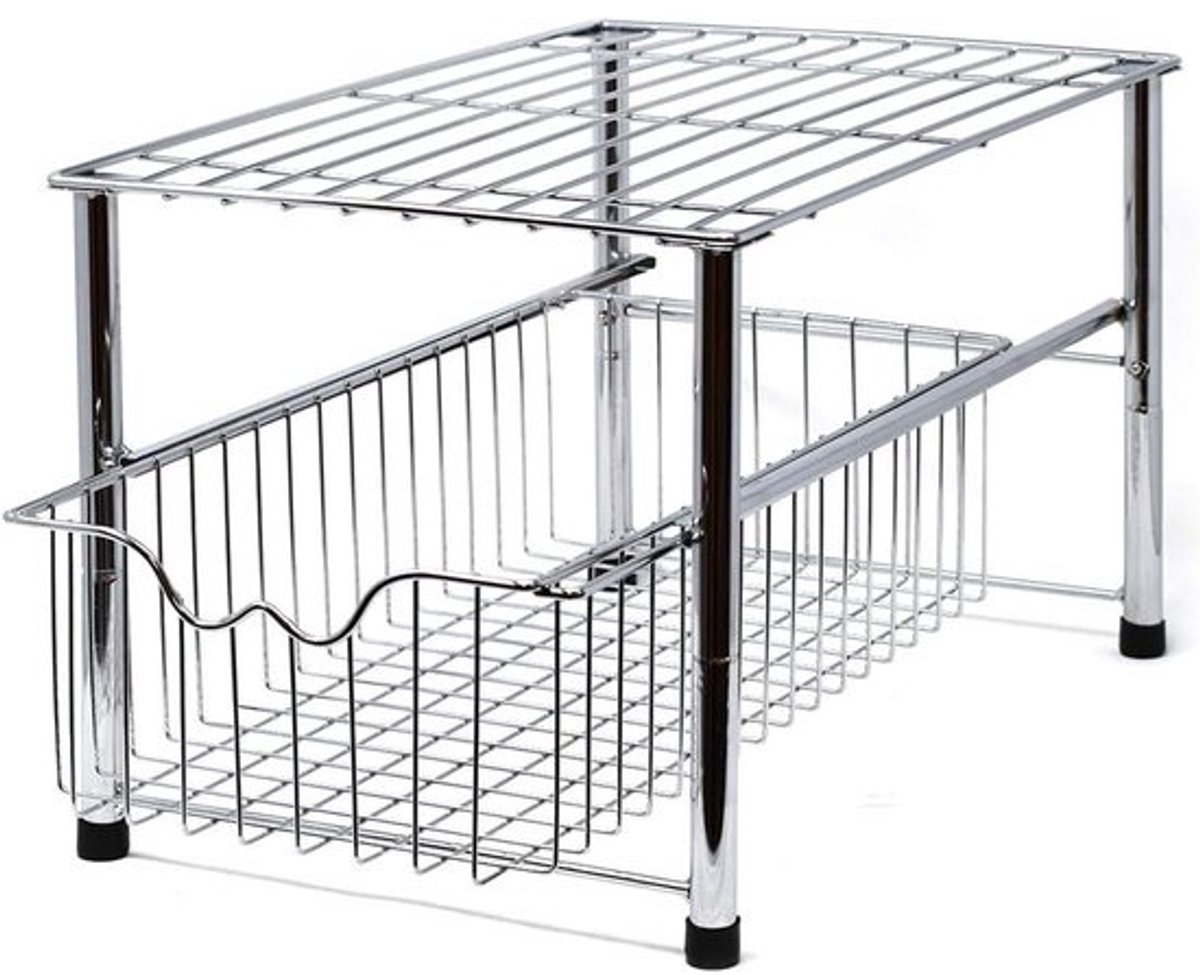 Wastafelorganizer - multifunctionele plank voor keuken en badkamer met lade mand Sink organizer
