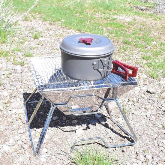 Draagbare Houtskoolgrill - Inklapbare Campinggrill voor Tuinfeesten en BBQ - Roestvrij Staal — afbeelding 2