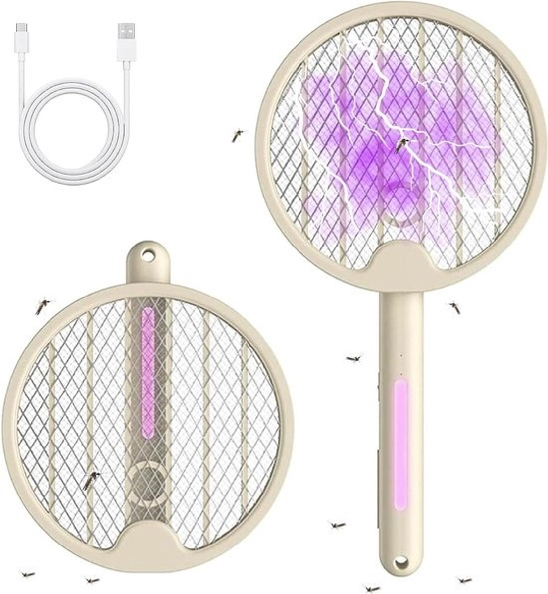 Mosquito Killer Racket - Automatische UV-modus - Elektrisch - 3000v - 1200mah - Smart Mode - Slaapkamerbescherming