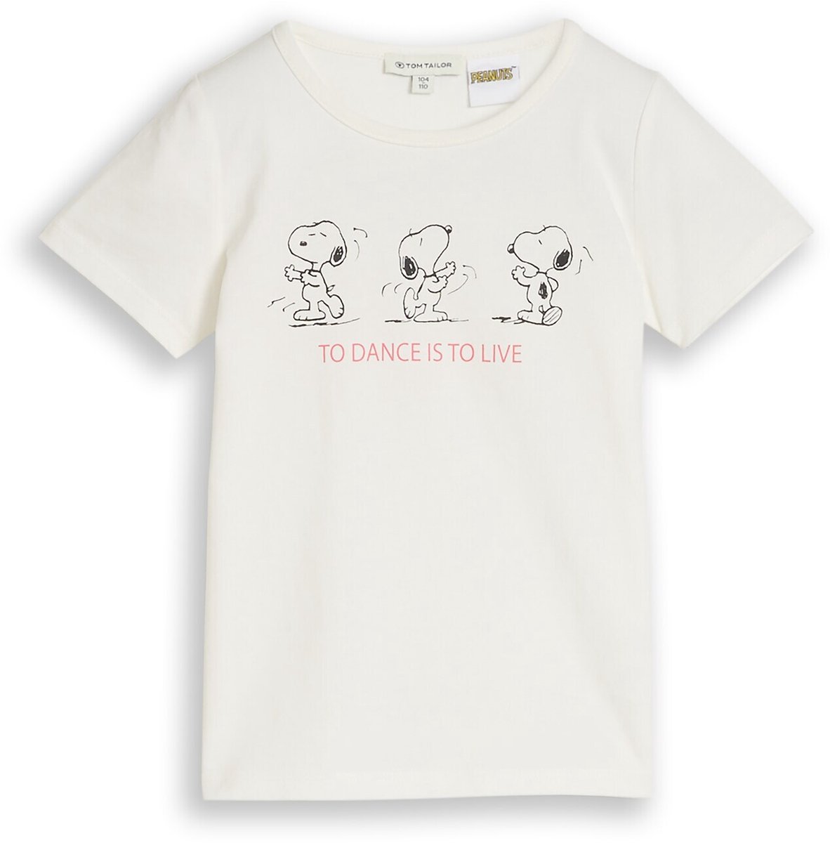 Tom Tailor - T-shirt met Snoopy-print - Maat 116/122 - Whisper White