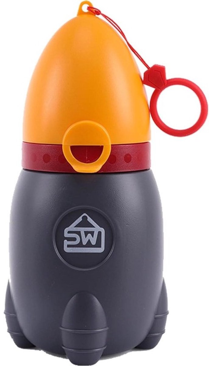 Reis-urinoir draagbaar trainingstoilet raket design 370 ml - Roze - Camping Auto Reizen Buiten - Kinderen Jongens Meisjes - Grijs en Oranje