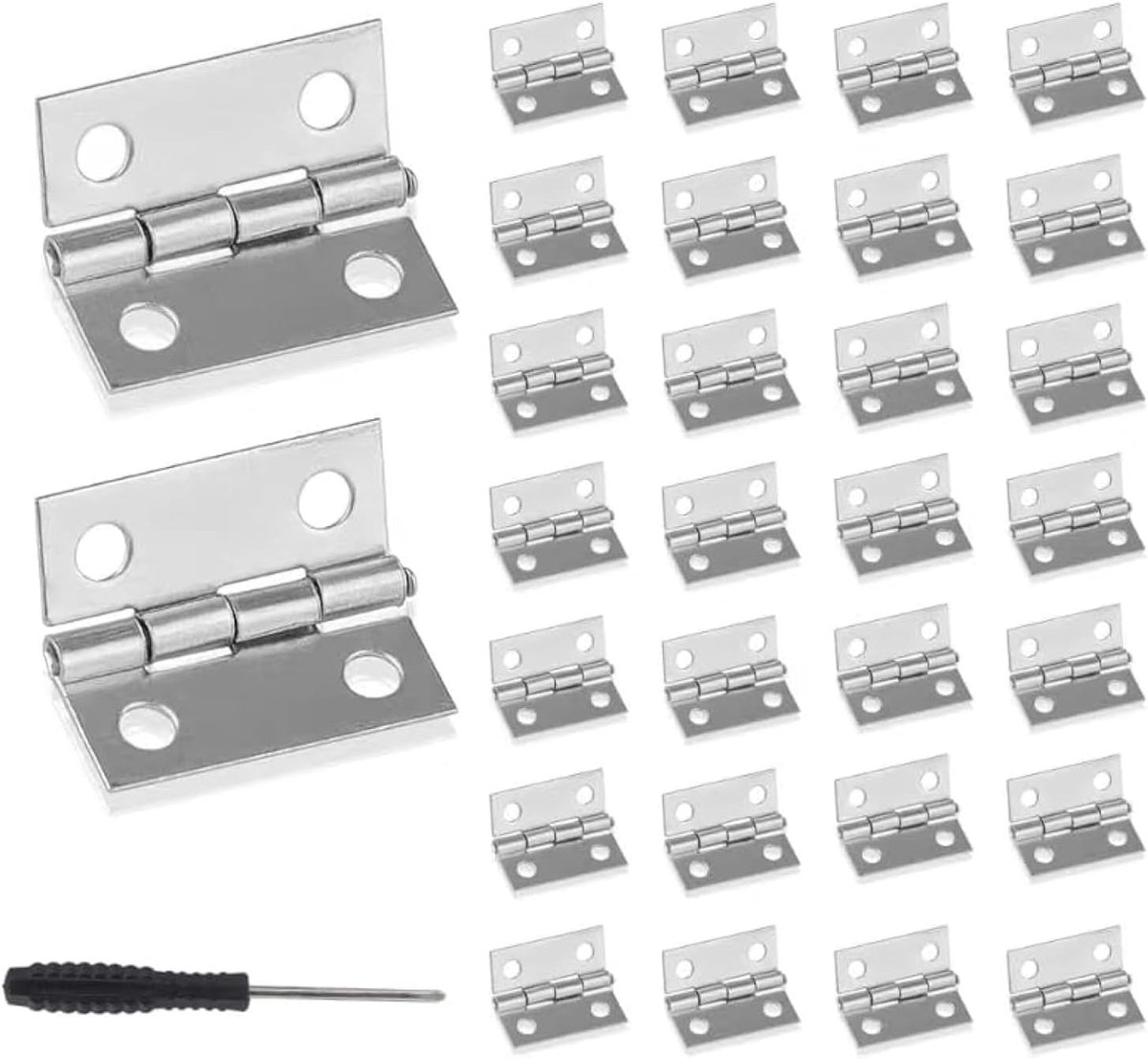 Douchedeur scharnier - Zilver - 25 x 24 x 0,8 mm - Stalen Mini Scharnier - Voor Knutselen en Modelbouw