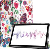 Tablet hoes geschikt voor Huawei MediaPad M6 10.8 Tri-Fold Book Case - Vlinders