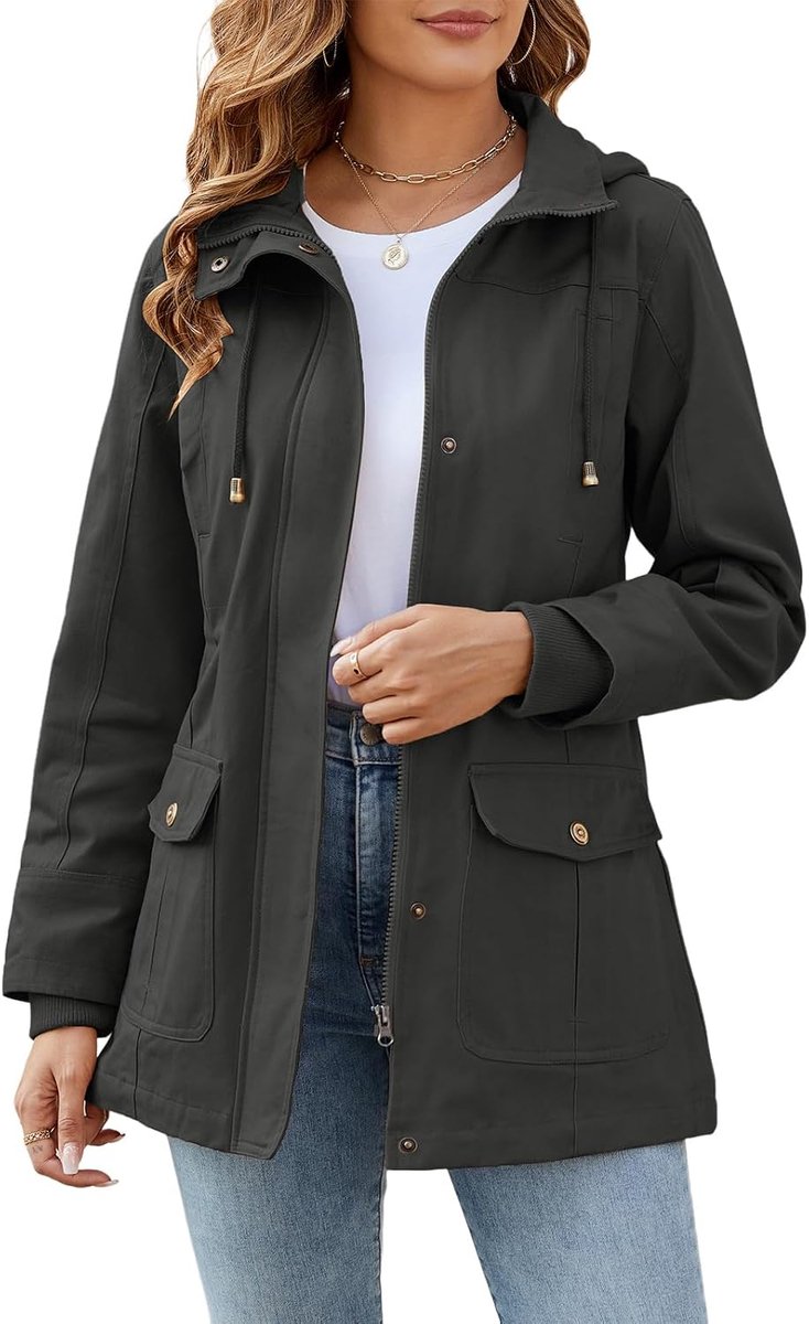 Lentejas voor dames, parka, katoen, militair, licht, utility jack met capuchon, casual, met ritssluiting, winddicht, afneembaar, jas, outdoorjas