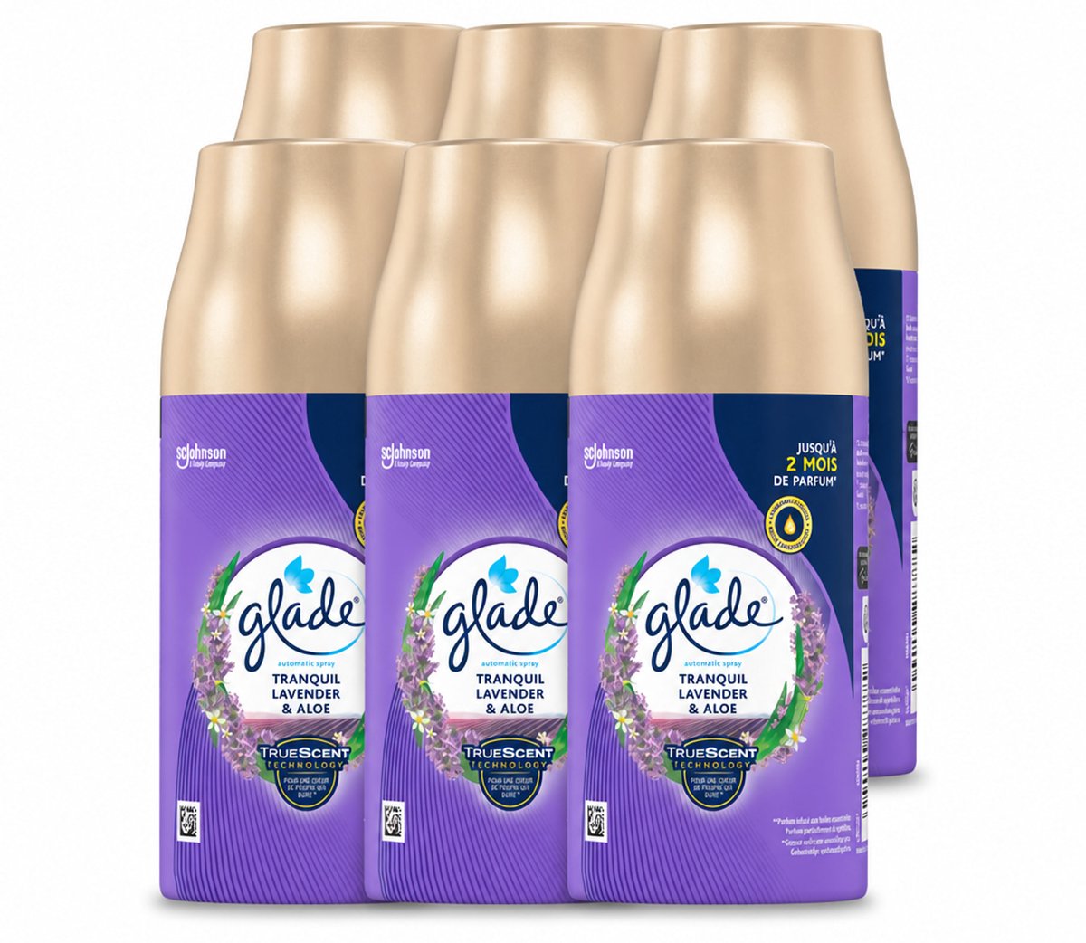 6 x Glade - Automatische Spray - Tranquil Lavender & Aloë - 269 g - Voordeelverpakking - 6 stuks