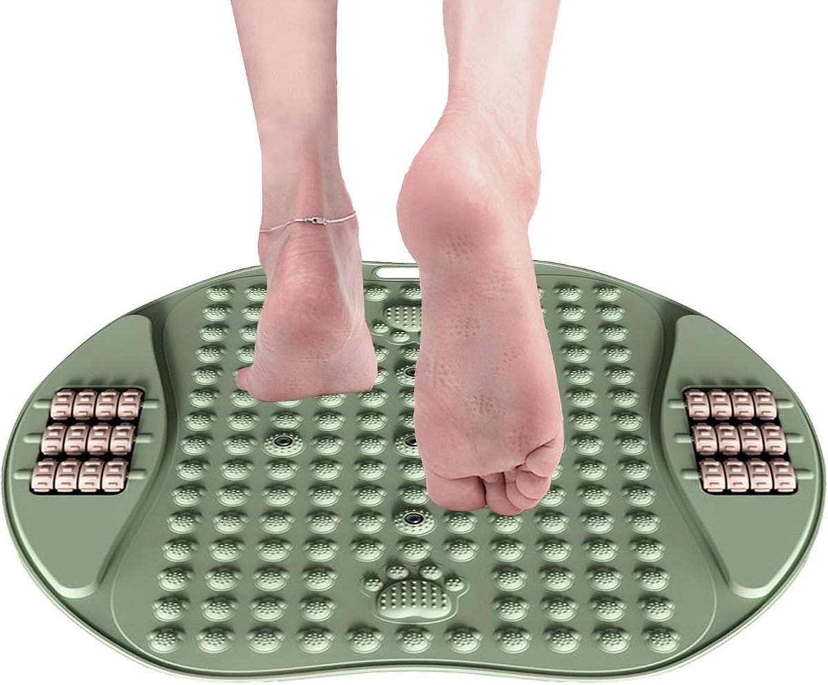 Voetdrukmat, voetstimulator met drukpunten - Antislip massageapparaat voor het lopen en trainen van vingers voor koppels, vrienden en partners - groente