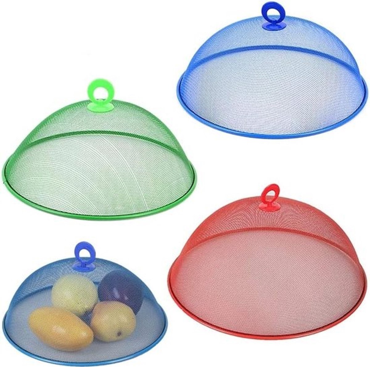 Herbruikbare RVS Voedselafdekking met Handvat - 3 Stuks voor Keuken en Picknick