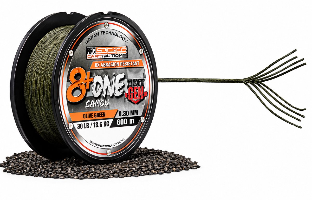 Rigsolutions 8+One Braid Gevlochten Karperlijn Olive Green 0.25 mm/20 lb