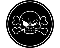Easydruck24de premiumsticker schedel I Ø 4 cm I zwart-wit I weerbestendig geschikt voor wasstraten I auto sticker helm motor laptop fiets I schedel skull sticker I kfz008