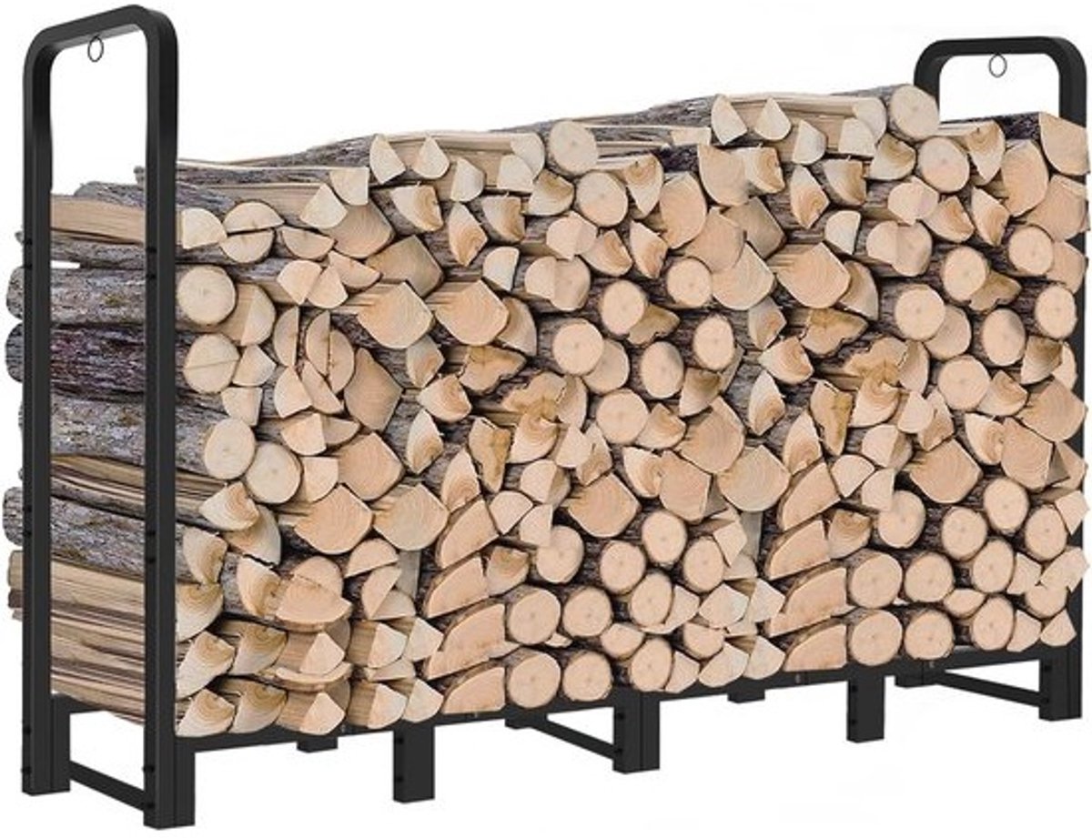 8ft Buiten Brandhout Rek - Heavy Duty Hout Opslag Houder voor Open Haard