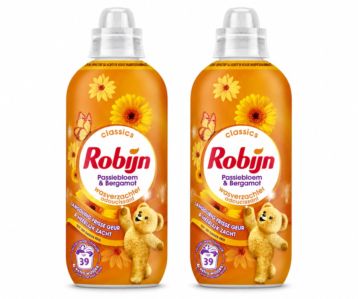 2 x Robijn – Wasverzachter – Passiebloem & Bergamot – 780 ml - Bulkverpakking - 2 stuks