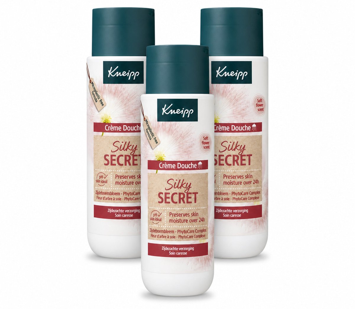 3 x Kneipp - Douchecrème - Silky Secret - 200 ml - Voordeelverpakking - 3 stuks