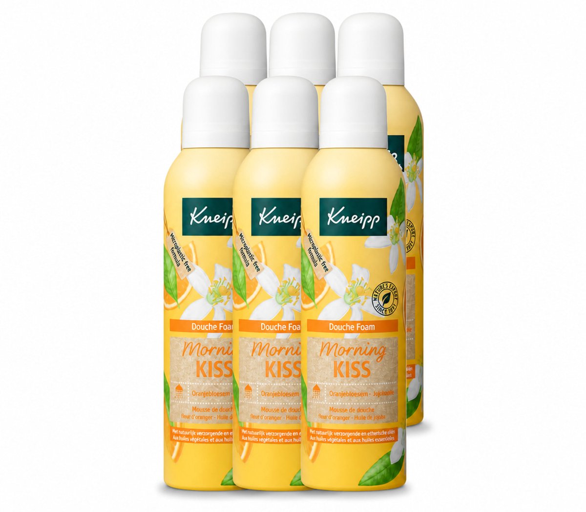 6 x Kneipp - Douche schuim - Morning Kiss - Oranjebloesem - 200 ml - Voordeelverpakking - 6 stuks