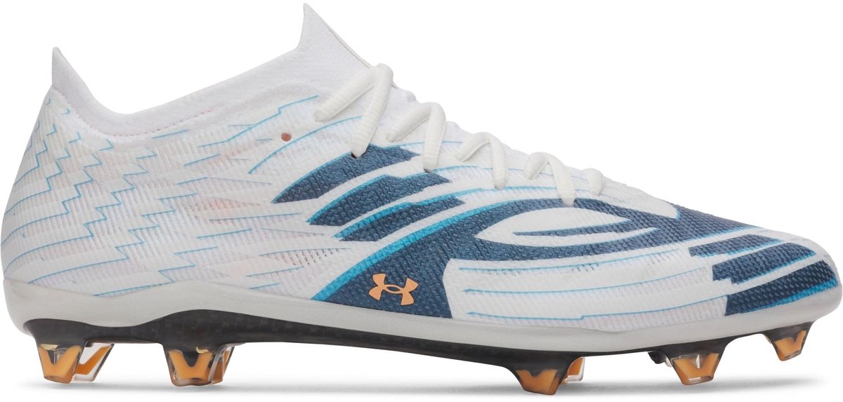 Under Armour Shadow Elite 4 Mach FG - Voetbalschoenen - Wit en blauw - Maat 44